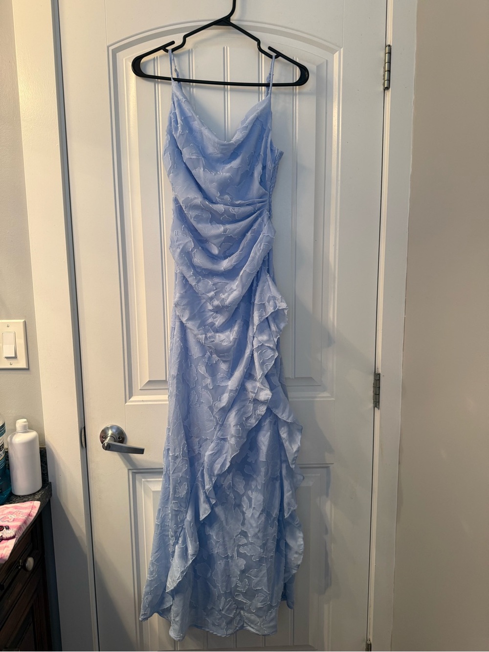 Women’s Light Blue Ruffled Dress